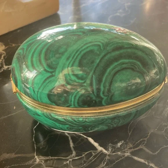 Vintage glass “malachite “ designer candle - Picture 1 of 2